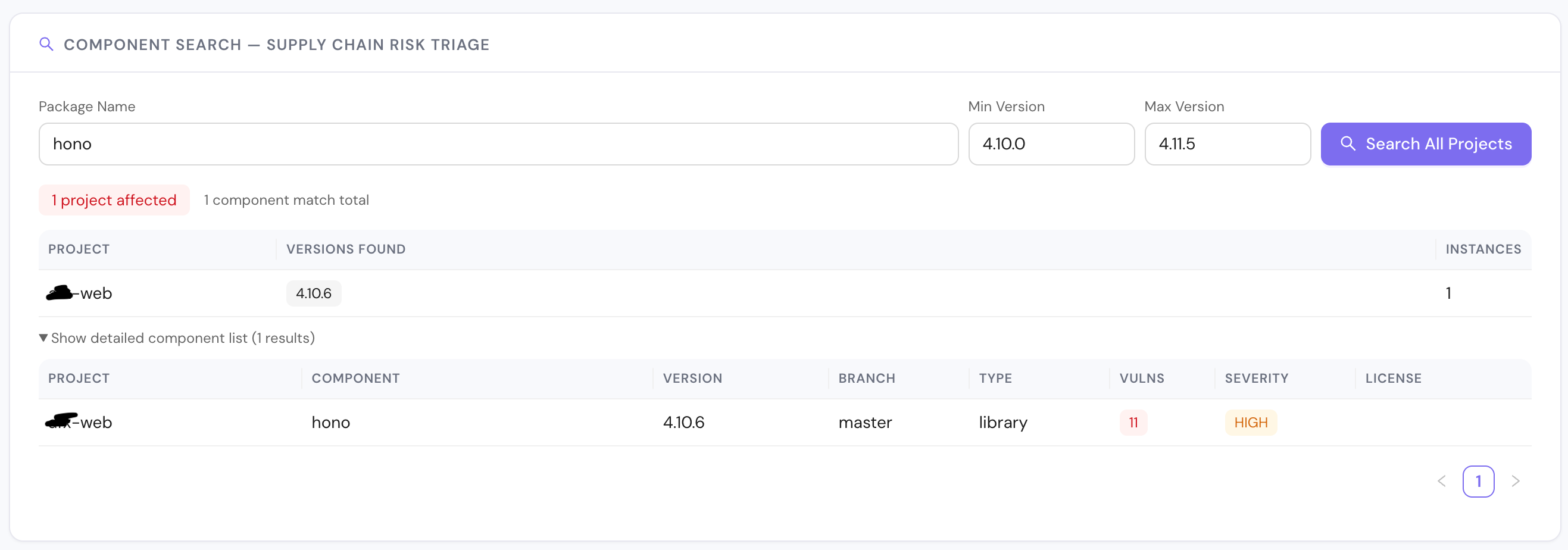 SBOM search